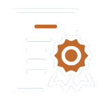 A stylized icon of a stack of books with an award ribbon in front, symbolizing achievement or certification—perfect for representing educational success in electrical careers Arizona.