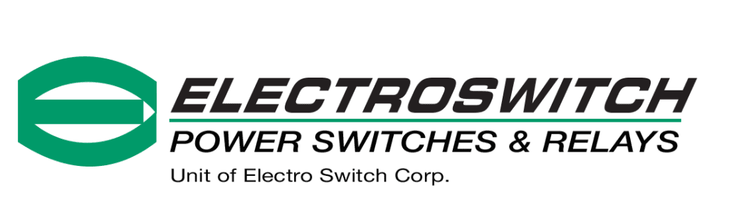 Electroswitch Power Switches & Relays logo with green circular symbol and black text, featuring “Unit of Electro Switch Corp.” at the bottom. Ideal Products - Rural Electric applications.